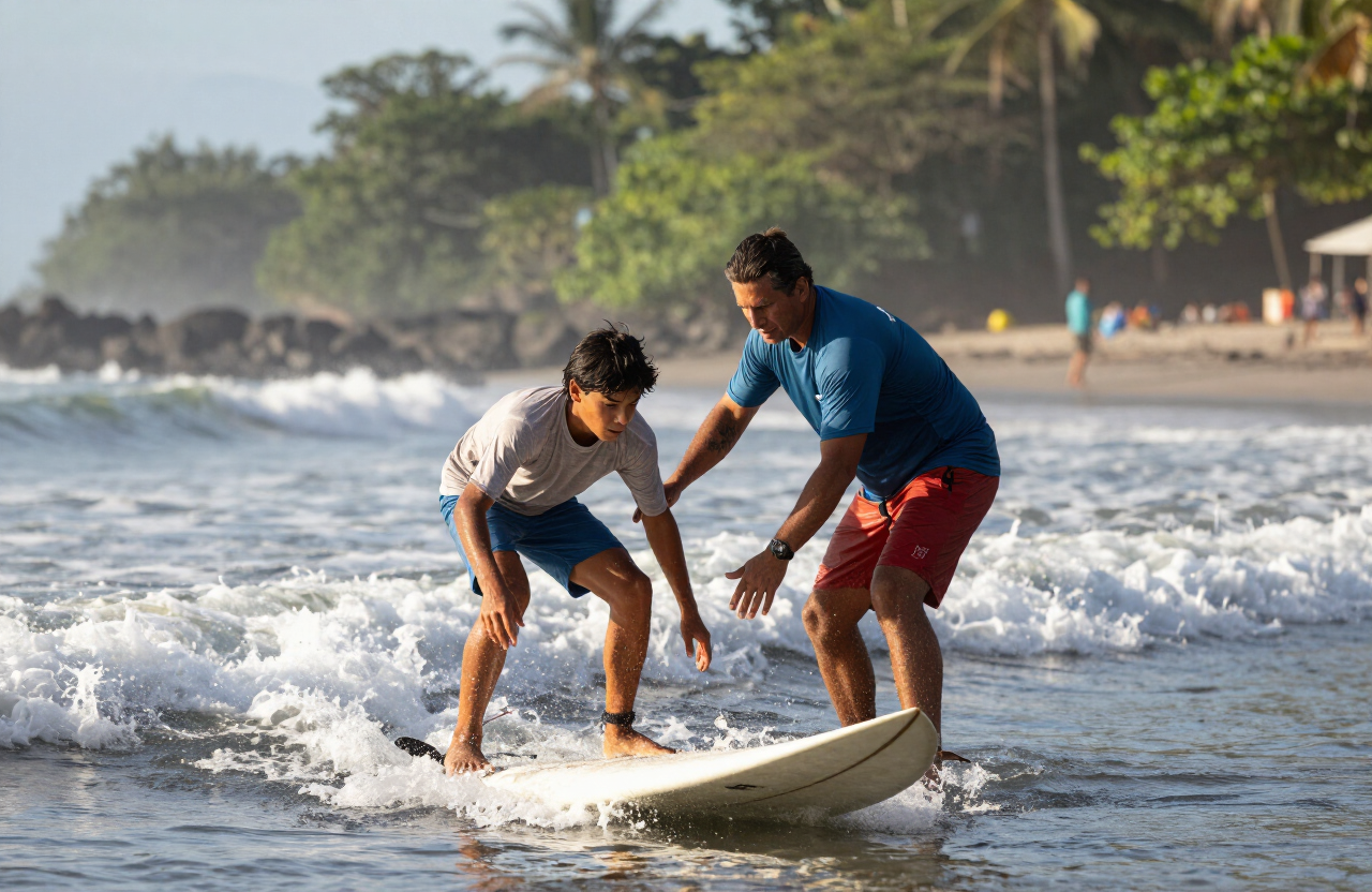 High-performance surf coaching session